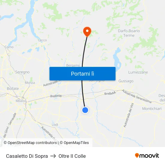 Casaletto Di Sopra to Oltre Il Colle map