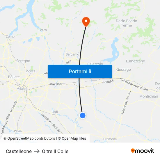Castelleone to Oltre Il Colle map