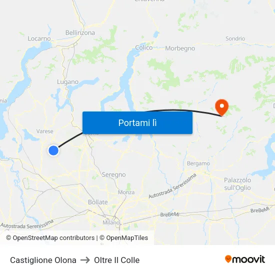 Castiglione Olona to Oltre Il Colle map
