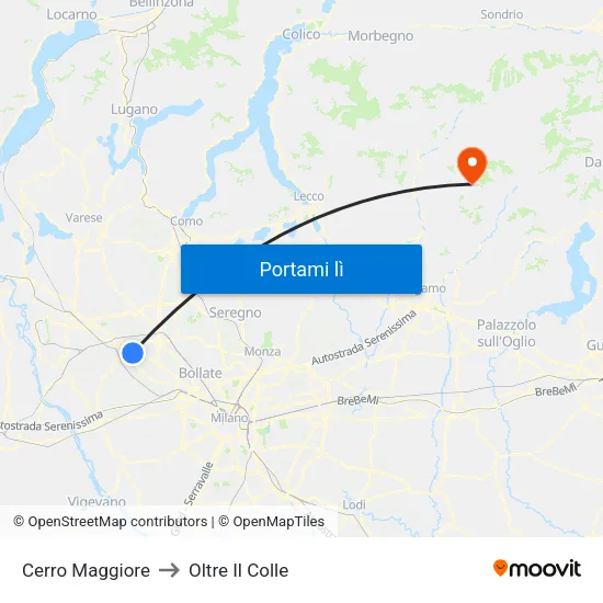 Cerro Maggiore to Oltre Il Colle map