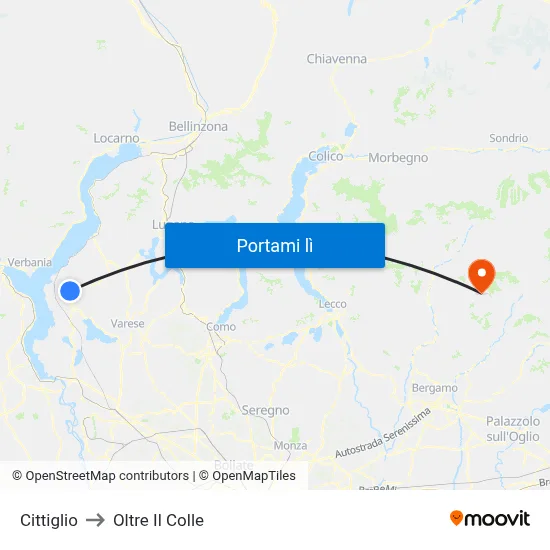 Cittiglio to Oltre Il Colle map