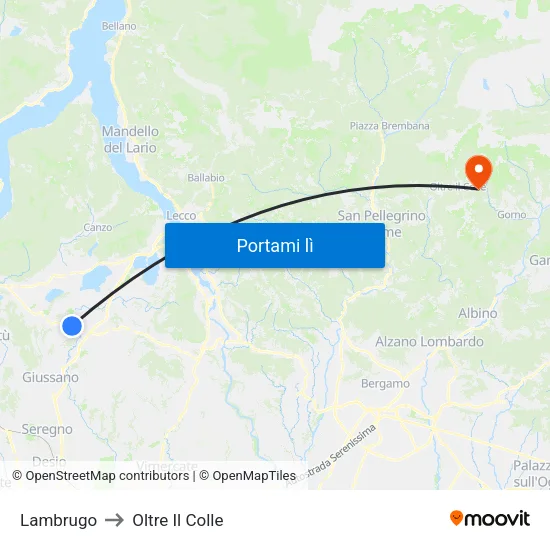 Lambrugo to Oltre Il Colle map