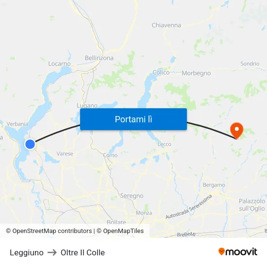 Leggiuno to Oltre Il Colle map