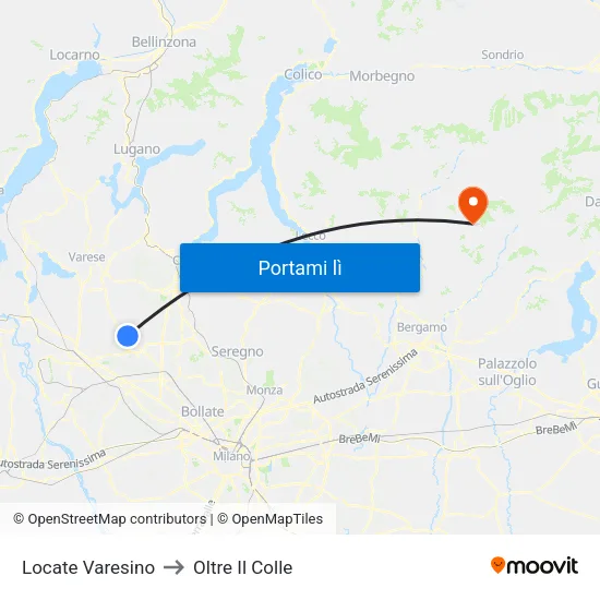 Locate Varesino to Oltre Il Colle map