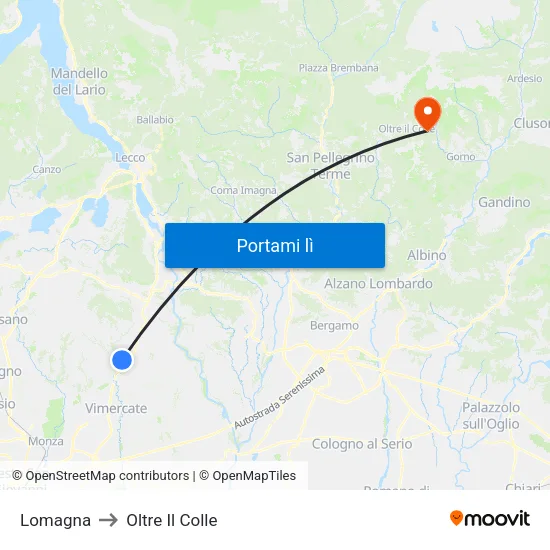 Lomagna to Oltre Il Colle map