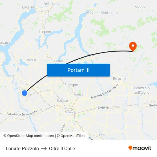 Lonate Pozzolo to Oltre Il Colle map