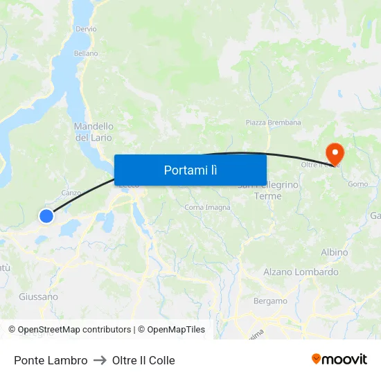 Ponte Lambro to Oltre Il Colle map