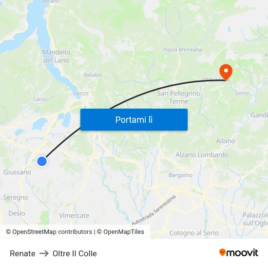 Renate to Oltre Il Colle map