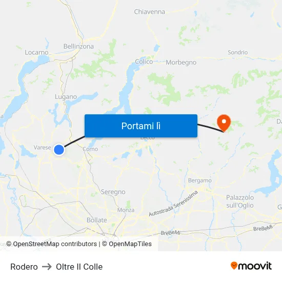 Rodero to Oltre Il Colle map