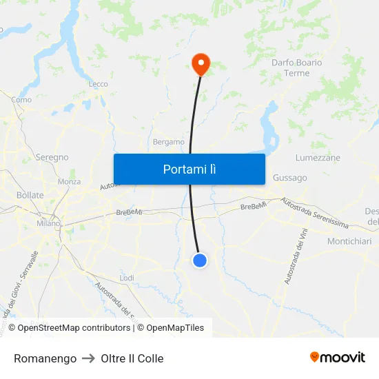 Romanengo to Oltre Il Colle map