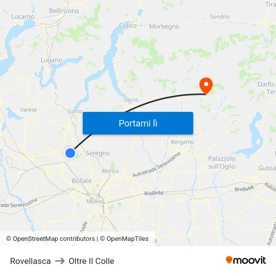 Rovellasca to Oltre Il Colle map