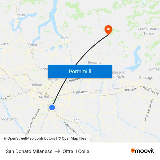 San Donato Milanese to Oltre Il Colle map