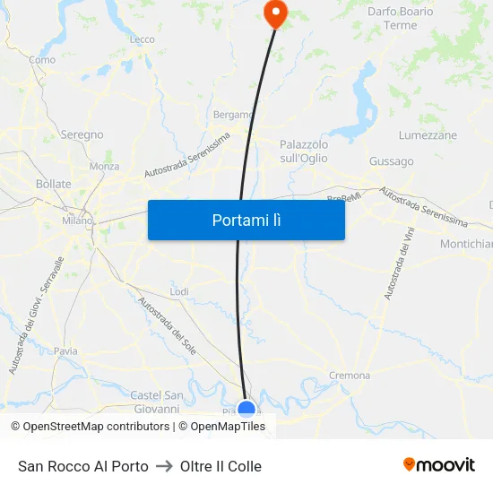 San Rocco Al Porto to Oltre Il Colle map
