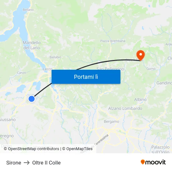 Sirone to Oltre Il Colle map