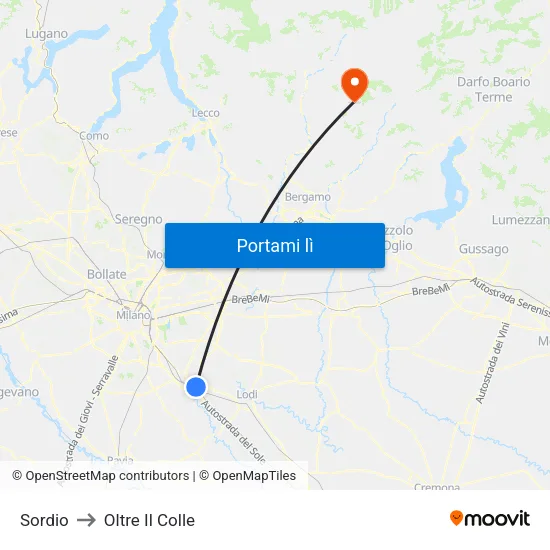 Sordio to Oltre Il Colle map