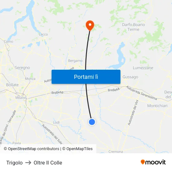 Trigolo to Oltre Il Colle map