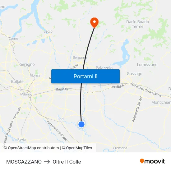 MOSCAZZANO to Oltre Il Colle map