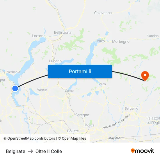 Belgirate to Oltre Il Colle map