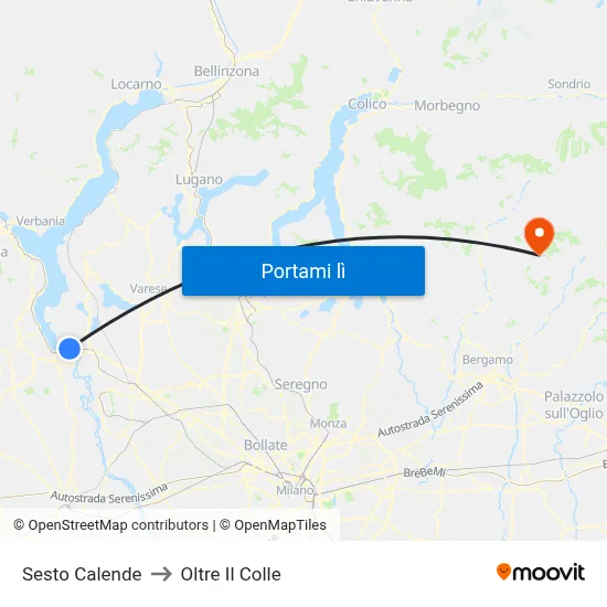 Sesto Calende to Oltre Il Colle map