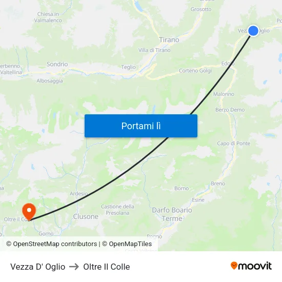 Vezza D' Oglio to Oltre Il Colle map
