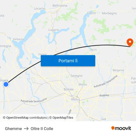 Ghemme to Oltre Il Colle map