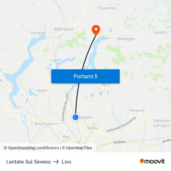 Lentate Sul Seveso to Livo map
