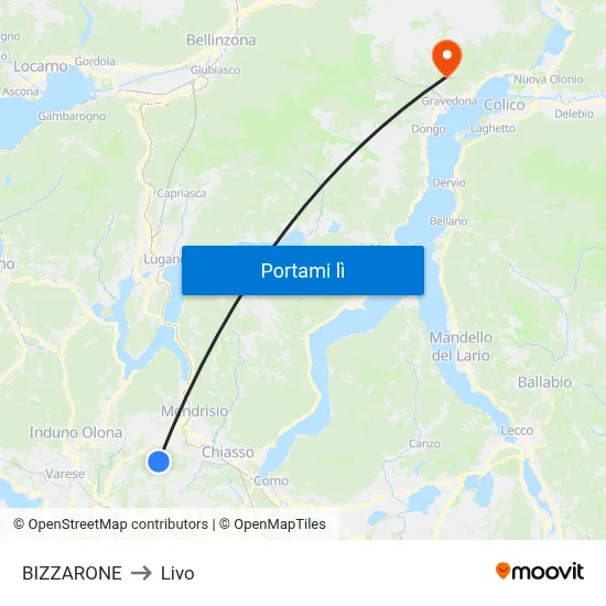BIZZARONE to Livo map
