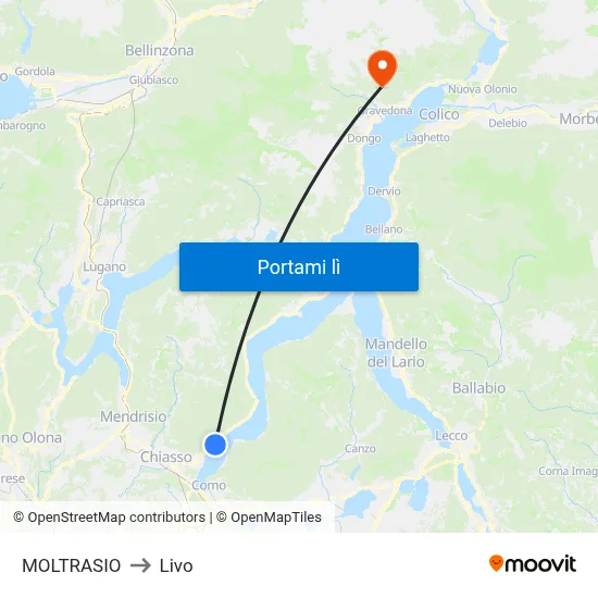 MOLTRASIO to Livo map