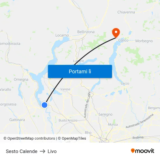 Sesto Calende to Livo map