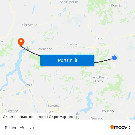 Sellero to Livo map
