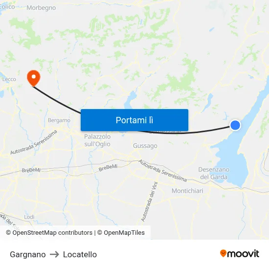 Gargnano to Locatello map