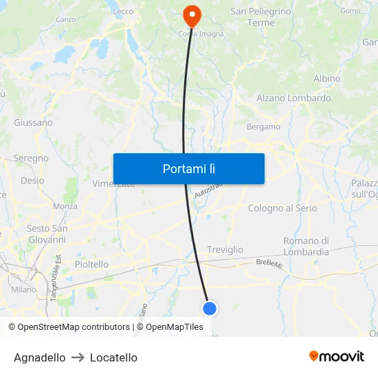 Agnadello to Locatello map