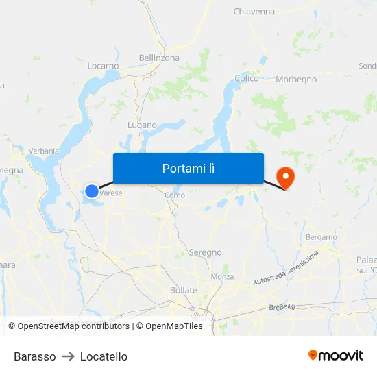 Barasso to Locatello map