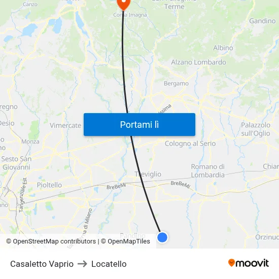Casaletto Vaprio to Locatello map