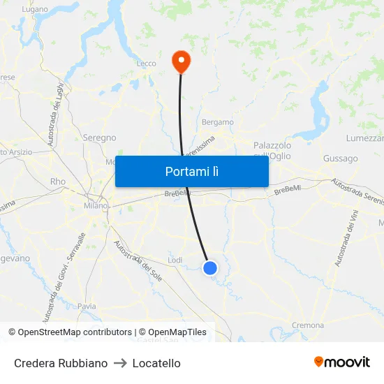 Credera Rubbiano to Locatello map