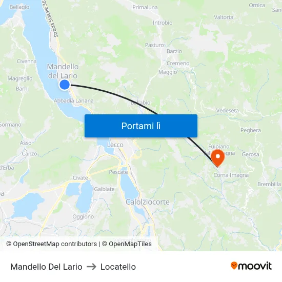 Mandello Del Lario to Locatello map