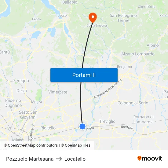 Pozzuolo Martesana to Locatello map