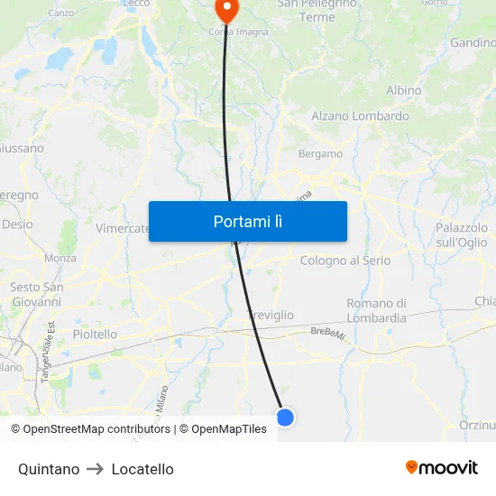 Quintano to Locatello map