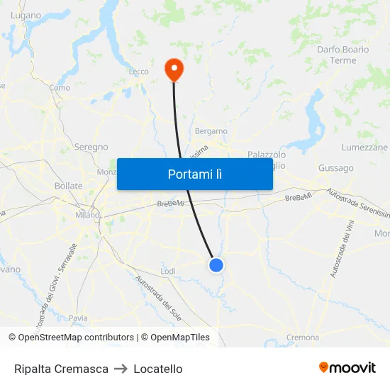 Ripalta Cremasca to Locatello map
