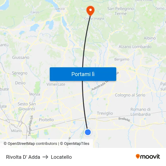 Rivolta D' Adda to Locatello map
