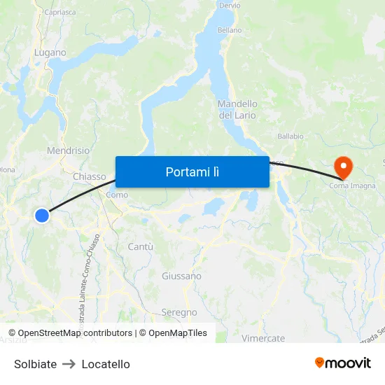Solbiate to Locatello map