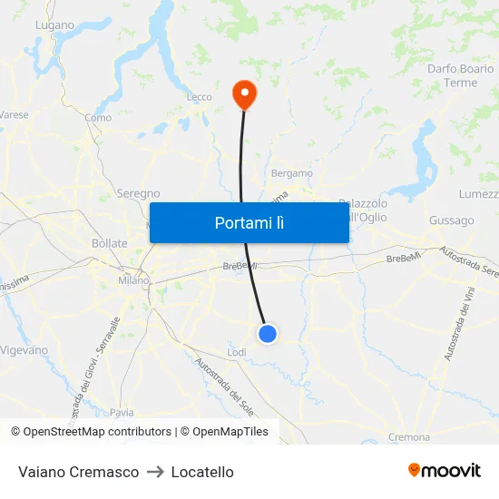 Vaiano Cremasco to Locatello map