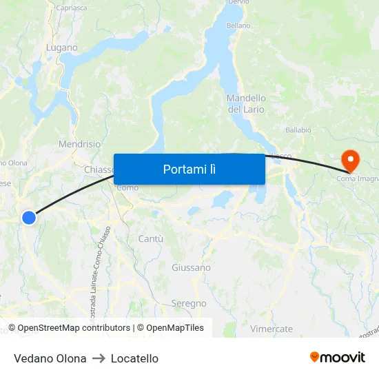 Vedano Olona to Locatello map