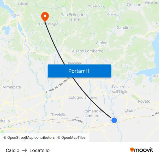 Calcio to Locatello map