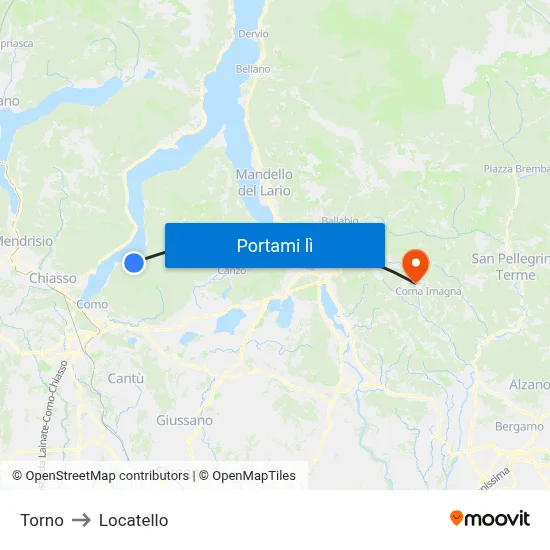 Torno to Locatello map