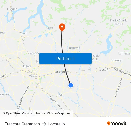 Trescore Cremasco to Locatello map