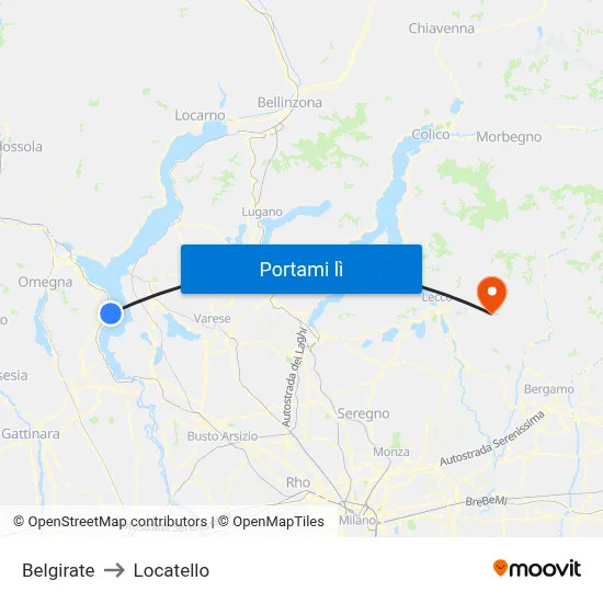 Belgirate to Locatello map