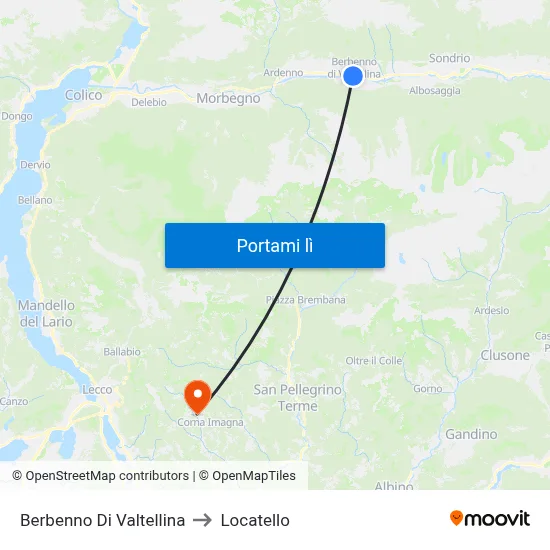 Berbenno Di Valtellina to Locatello map