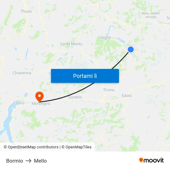 Bormio to Mello map