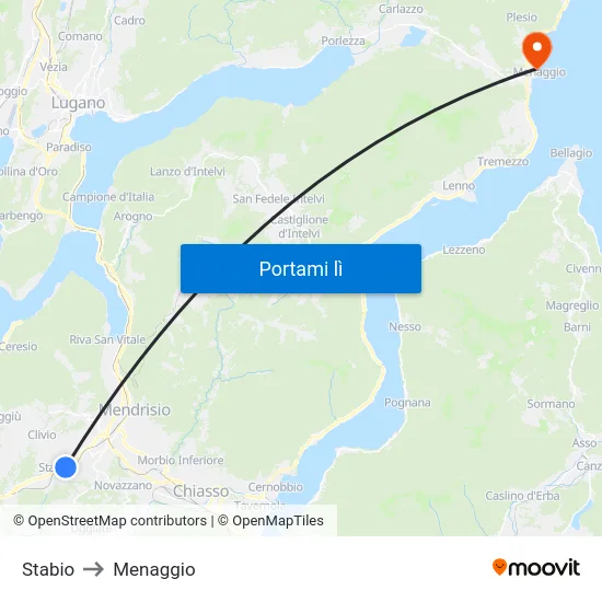 Stabio to Menaggio map